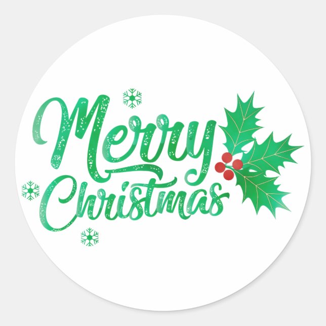 Sticker Rond ligne verte rétro heureux (Devant)