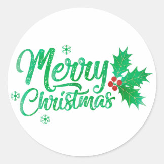 Sticker Rond ligne verte rétro heureux