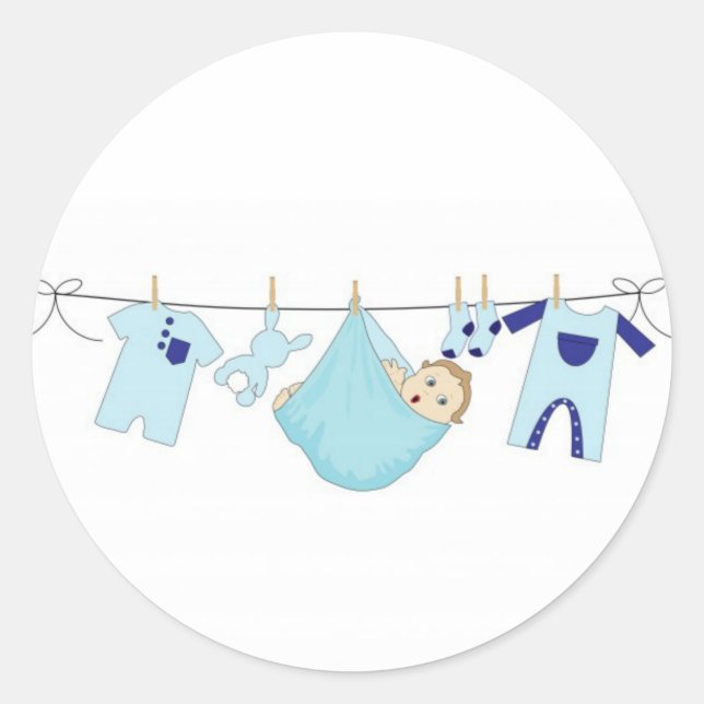 Sticker Rond Ligne Vêtements pour bébé garçon (Devant)
