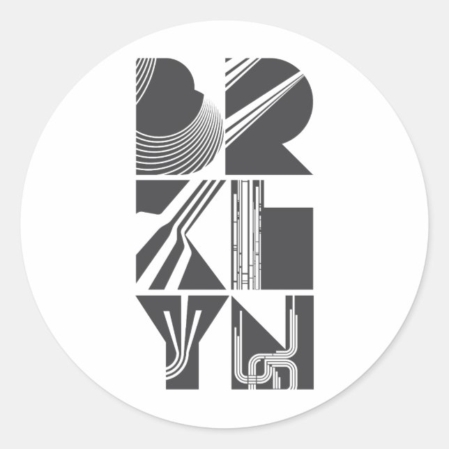 Sticker Rond Lignes Brooklyn (Devant)