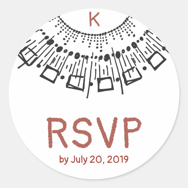 Sticker Rond Lignes de cercle noir blanc main dessinée (Devant)