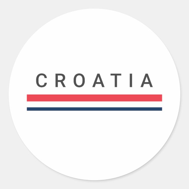 Sticker Rond Lignes de Croatie (Devant)