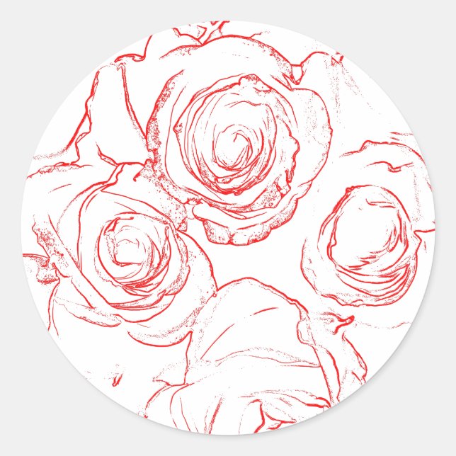 Sticker Rond Lignes directrices de Red Roses (Devant)