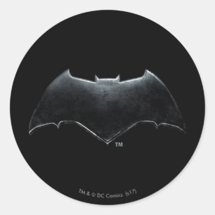 Sticker Rond Ligue de Justice   Symbole de batman métallique