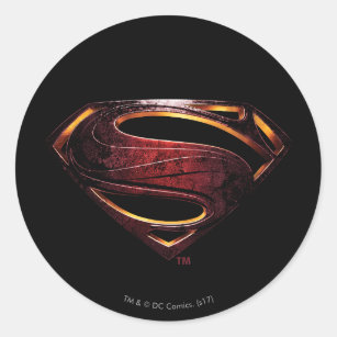 Sticker Rond Ligue de Justice   Symbole de superman métallique