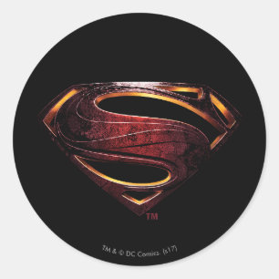 Sticker Rond Ligue de Justice   Symbole de superman métallique