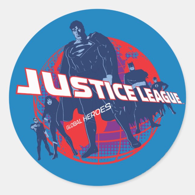 Sticker Rond Ligue de la justice et du monde (Devant)