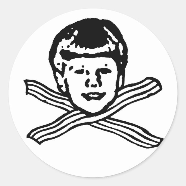 Sticker Rond Lil Chiz Aime Bacon Sticker! (Devant)