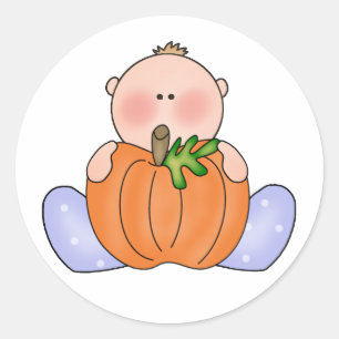 Sticker Rond Lil Citrouille Baby Boy