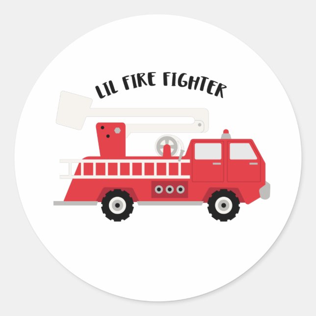 Sticker Rond Lil Fire Fighter (Devant)