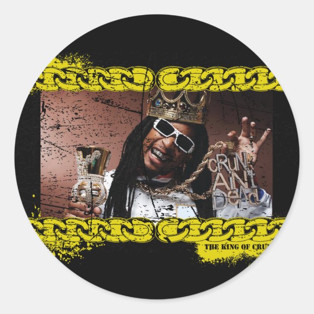 Sticker Rond Lil Jon "Roi de Crunk" (Devant)