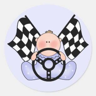 Sticker Rond Lil Race Winner Baby Boy