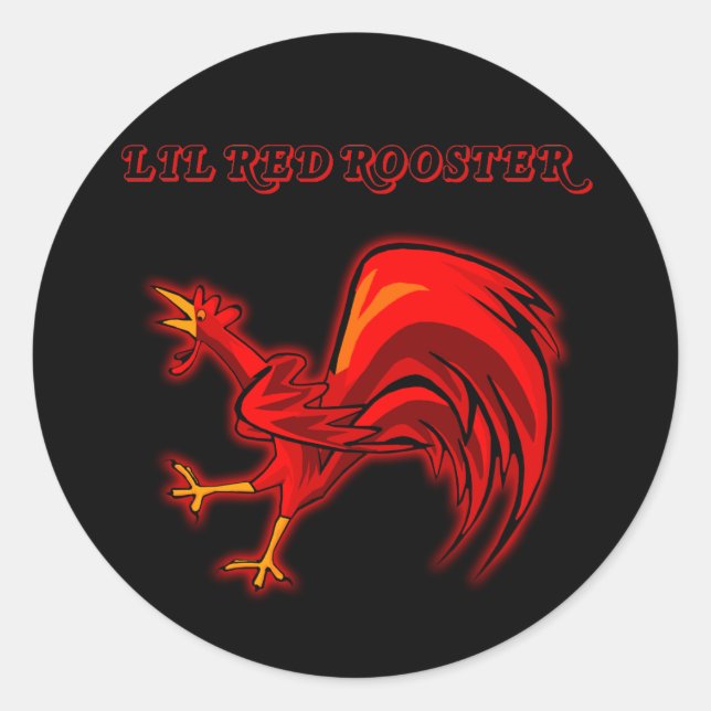 Sticker Rond Lil Red Rooster (Devant)