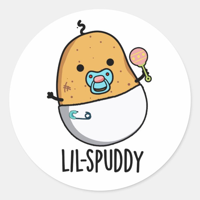 Sticker Rond Lil-spuddy Funny Potato Pun  (Devant)