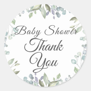 Sticker Rond Lilac Aquarelle Fleurs Baby Shower Remerciements