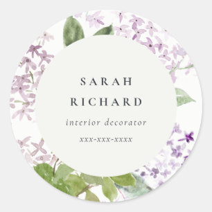 Sticker Rond Lilac Cottage Jardin Floral Bunch Business