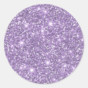 Sticker Rond Lilac Elégante Parties scintillant Faux Glamour