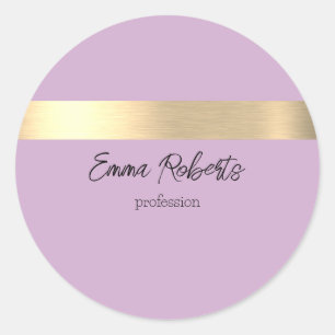 Sticker Rond Lilac Fizz Purple Gold Foil Rustique Faux