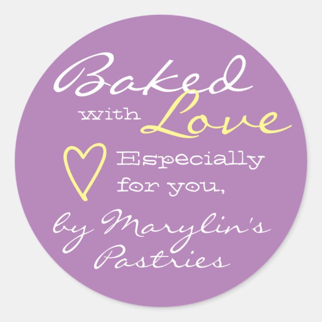 Sticker Rond Lilac Lavender Simple Fabriqué avec Love Heart Pas (Devant)