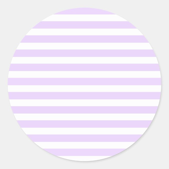 Sticker Rond Lilac violet et blanc bonbons rayures (Devant)