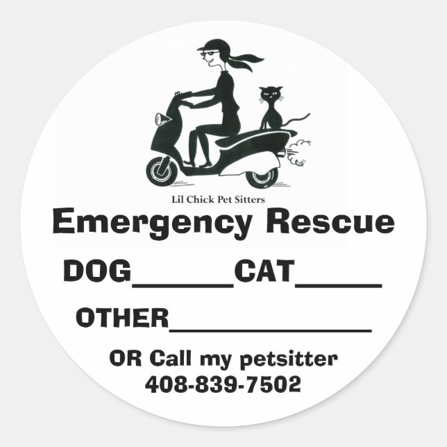 Sticker Rond LILCHICK_LOGO 2, Secourt d'urgence,... - Customisé (Devant)