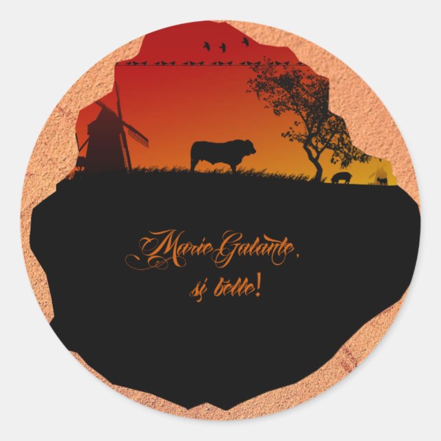 Sticker Rond L'île de Marie-Galante (Devant)