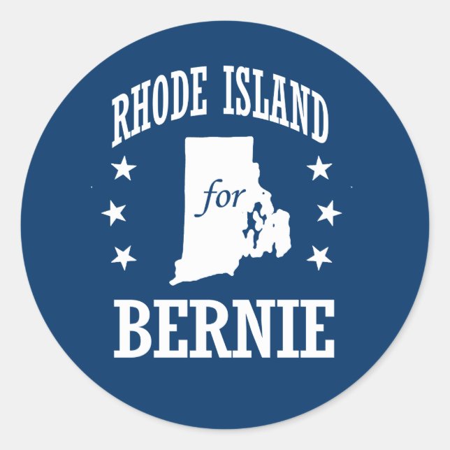 STICKER ROND L'ÎLE DE RHODE POUR BERNIE SANDERS (Devant)