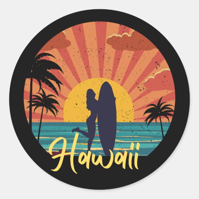 Sticker Rond L'île Hawaii (Devant)