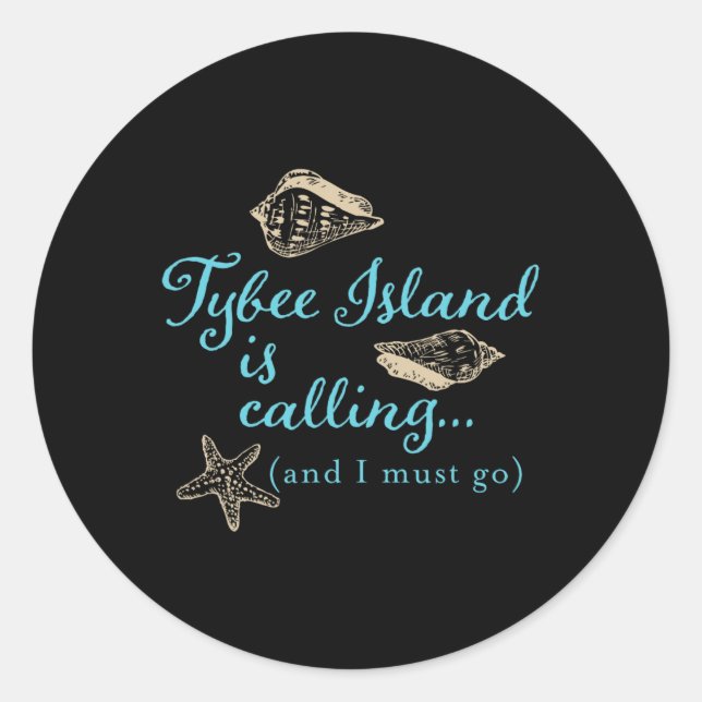 Sticker Rond L'île Tybee en Géorgie vous appelle  (Devant)