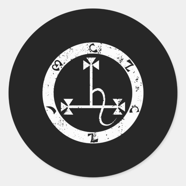 Sticker Rond Lilith Sigil Enochian Succubi Écrire Magick Occul (Devant)