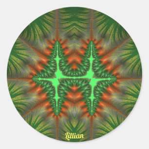 Sticker Rond LILLIAN JOLIE 3D ! Rouge et vert ~