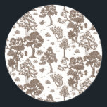 Sticker Rond LILLIE Brown Floral Wedding Invitations<br><div class="desc">Profitez de la beauté de la nature avec cette superbe suite de faire-part de mariage aux motifs d'arbre brun complexe, dans un cadre riche de tons marron foncé et crème douce. Parfait pour les mariages de bois, de chute ou de style rustique, ce design allie sophistication terrestre et charme intemporel....</div>