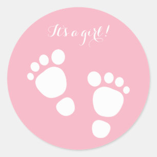 Sticker Rond L'illustration blanche de pieds de bébé c'est un