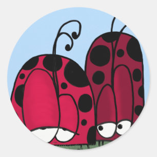Sticker Rond L'Illustration De Ladybug D'Amour Inutile