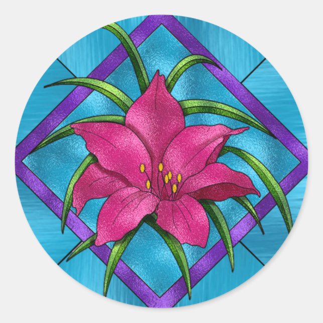 Sticker Rond Lilly en verre tendu (Devant)
