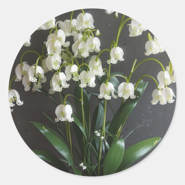 Sticker Rond Lily de la vallée (Devant)