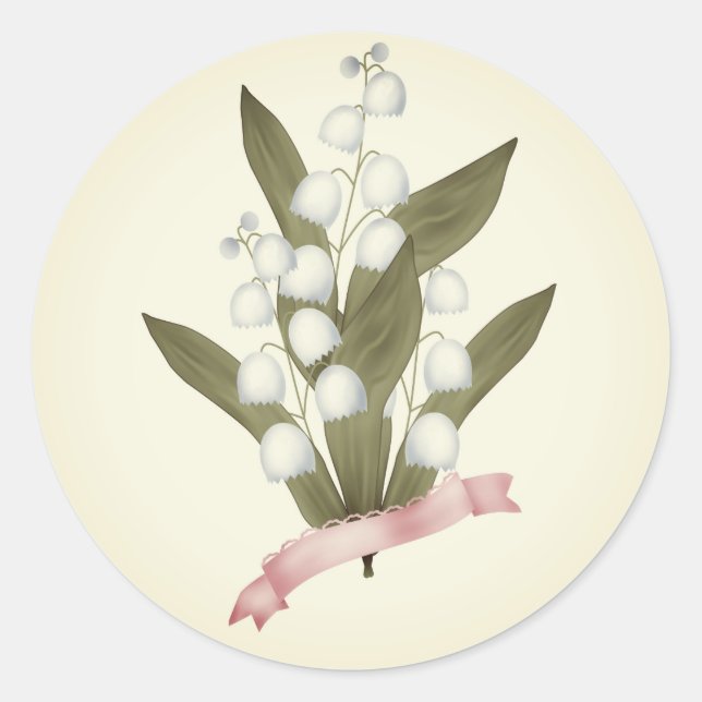 Sticker Rond Lily of the valley (Devant)