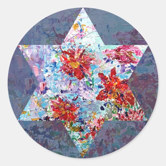Sticker Rond Lily Pads Star of David (Devant)