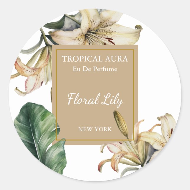 Sticker Rond Lily Perfume Label (Devant)