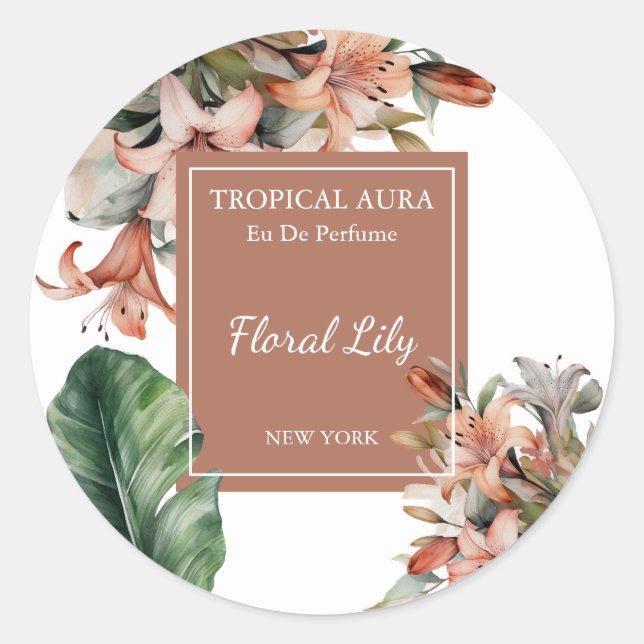 Sticker Rond Lily Perfume Label (Devant)