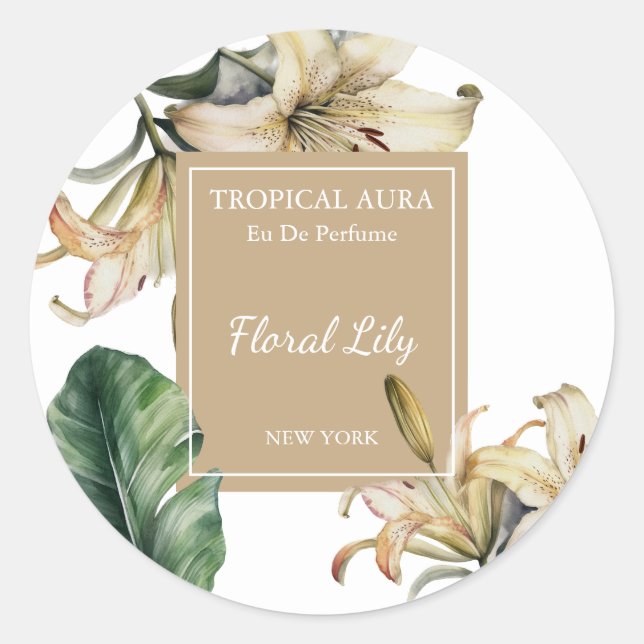 Sticker Rond Lily Perfume Label (Devant)