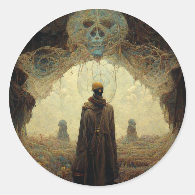 Sticker Rond L'Imaginaire foncé Entryway Sci-Fi (Devant)