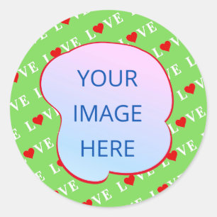Sticker Rond Lime Green LOVE
