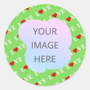 Sticker Rond Lime Green LOVE