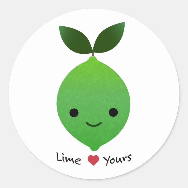 Sticker Rond Lime Yours Cute Kawaii Lime (Devant)