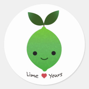 Sticker Rond Lime Yours Cute Kawaii Lime