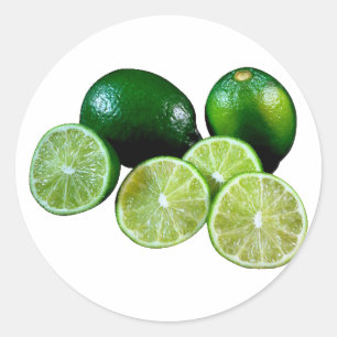 Sticker Rond limetten limes fruits