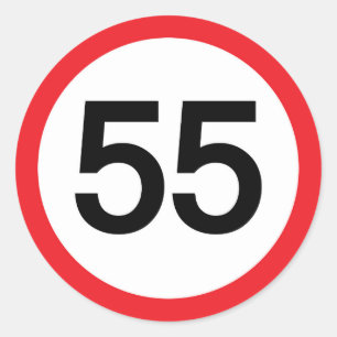 Sticker Rond limitation de vitesse cinquante-cinq