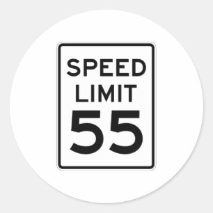 Sticker Rond Limitation de vitesse signe de 55 M/H