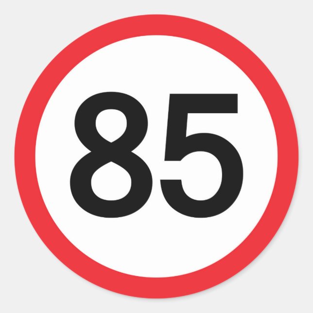 Sticker Rond Limite de vitesse 85 (Devant)